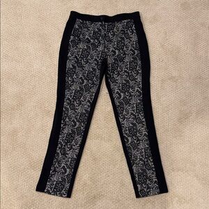 Chico's Black and Gray Paisley Cropped Pants
